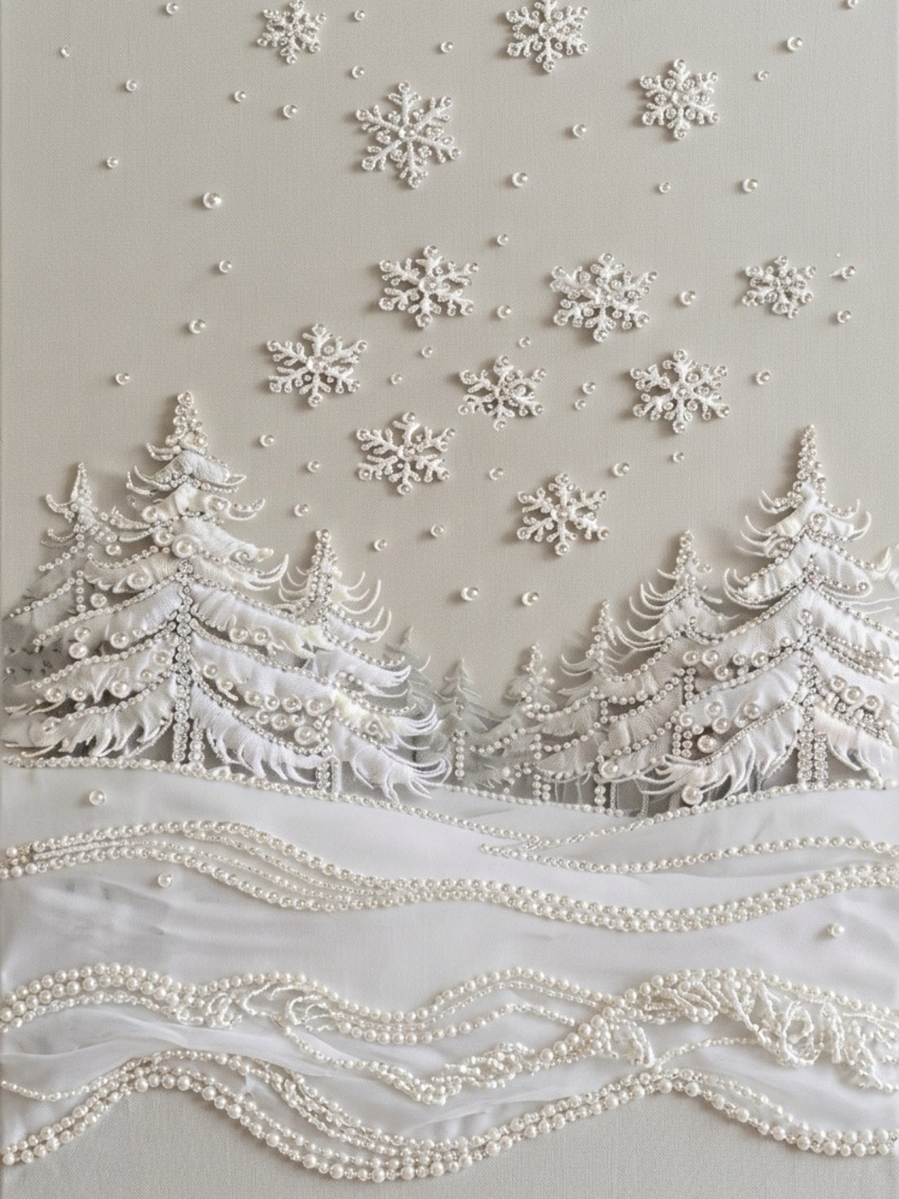 (189P) DIY Pearl Diamond Painting Kit Holiday Snow Scene Wall Art Winter Decor